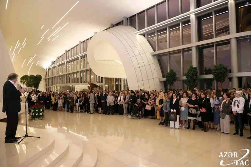 At his solo exhibition, Heydar Aliyev Center, Baku