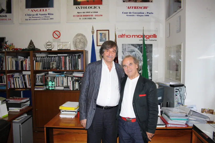 Togrul Narimanbekov at the opening of his exhibition