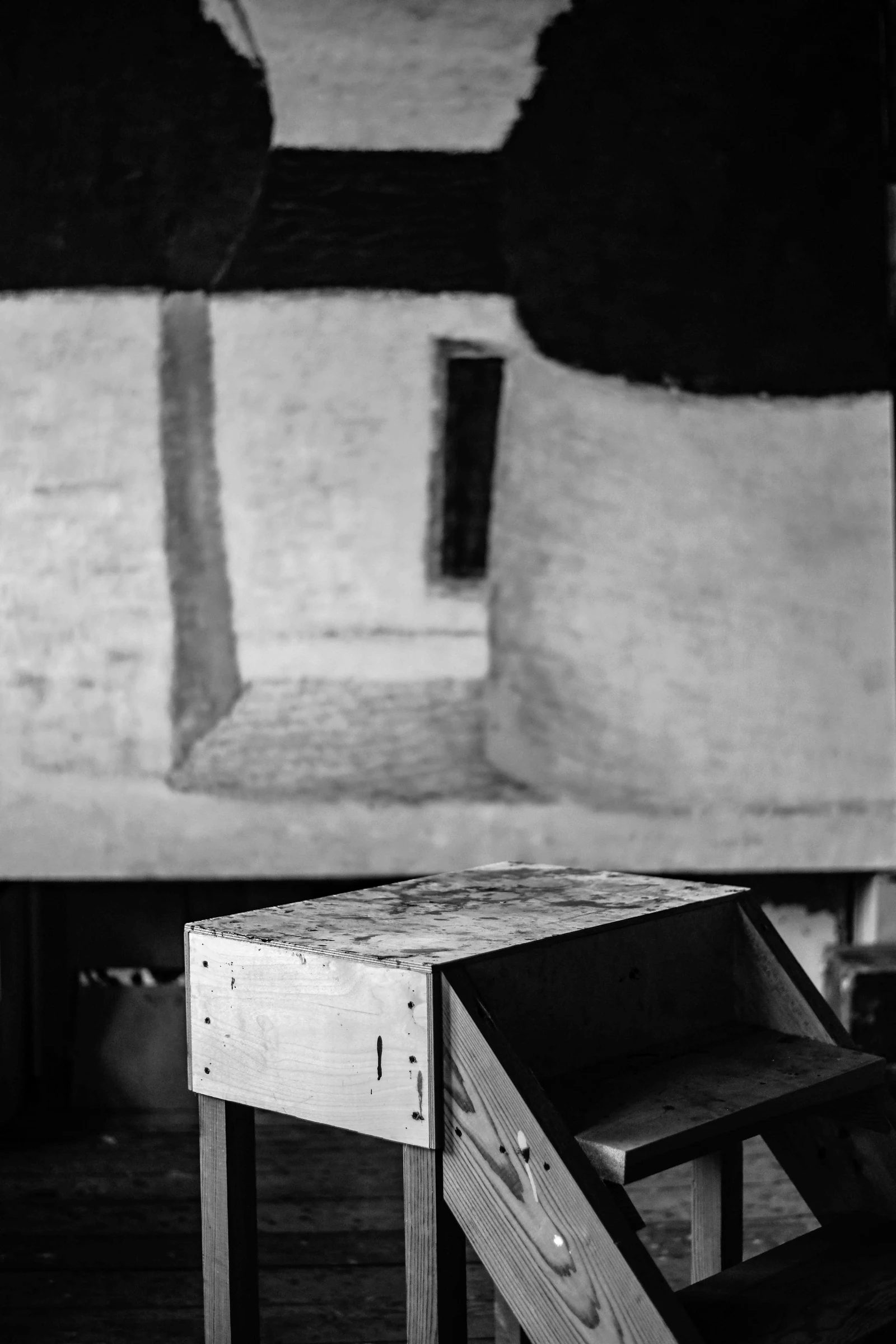 Furniture and working materials in the studio. Photograph by Maya Baghirova.